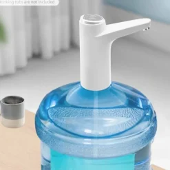 Vattenkylare-Elektrisk vattenpump för vattendunk - MR001 - LED-display - 1,2 L/min - USB-laddning, 1200 mAh batteri - Livsmedelssilikon & ABS - Vit