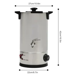 Dryckvärmare-Elektrisk vaxsmältare - 10 l smältgryta - Temperaturkontroll - Enkel hällpip - För ljusgjutning - Silver