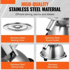 Durkslag & Silar-Elektrisk vibrerande siktmaskin, 40+60 Mesh, Automatisk sifter, shaker, hög effektivitet, justerbar hastighet