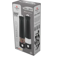 Kryddkvarnar-ELEKTRISKA PEPPAR OCH SALT KVARNAR BERLINGER HAUS BH-9543 MATSVART