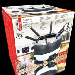 Elektriskt fondueset - ALPINA - Deluxe Cook - 800W - 2L non-stick Caquelon - 6 gafflar i rostfritt stål