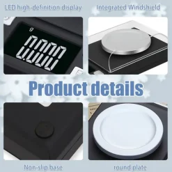 Elektronisk digitalvåg 100g/0,001g med tarafunktion