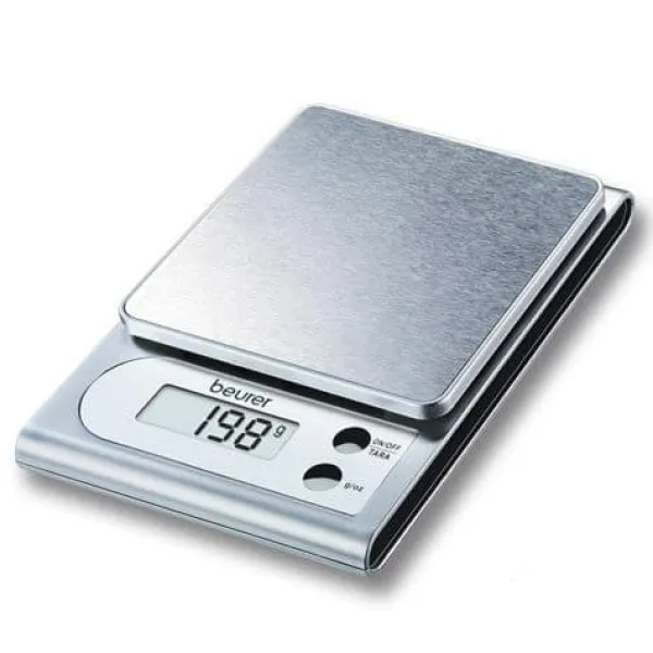 Elektronisk köksvåg - BEURER KS22 - Kapacitet 3 kg - Gradering 1g - Borstad rostfri stålbricka
