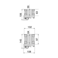 Emuca Sidomonterad utdragbar flaska i titan Simplex med dämpad stängning, modul 150mm, Grafitgrå