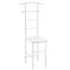 [en.casa] Kläd- & Garderobsförvaring-® Klädbetjänt Anaheim-107x45x45cm-pulverlackerad metall-MDF- Sitshöjd: 45 cm-vit