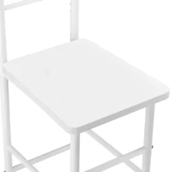 [en.casa] Kläd- & Garderobsförvaring-® Klädbetjänt Anaheim-107x45x45cm-pulverlackerad metall-MDF- Sitshöjd: 45 cm-vit