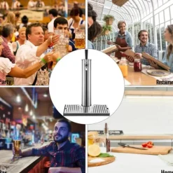Ölkranar-entapps öltorn i rostfritt stål med droppbricka, kompletta tillbehör, enkel montering, applikation för flera scener