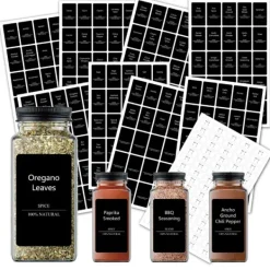 Tillbehör Till Matförvaring-Etiketter för Kryddburkar - Svarta