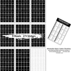 Tillbehör Till Matförvaring-Etiketter för Kryddburkar - Svarta