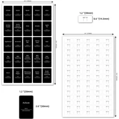 Tillbehör Till Matförvaring-Etiketter för Kryddburkar - Svarta