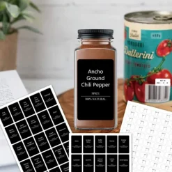 Tillbehör Till Matförvaring-Etiketter för Kryddburkar - Svarta