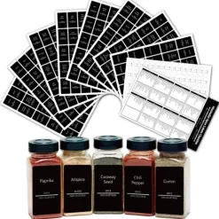 Tillbehör Till Matförvaring-Etiketter för Kryddburkar - Svarta