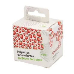 Tillbehör Till Matförvaring-Etiketter för sylt - CHEVALIER DIFFUSION - Jordgubbar - Anpassningsbara - 100 enheter - 7x4,5 cm