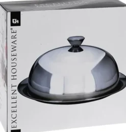 Excellent Houseware Serveringsbricka i stål med klotplatta 20 cm universal