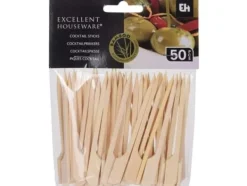 Excellent Houseware Tandpetare i trä bambuspett för aptitretare spett 9 cm 50 st