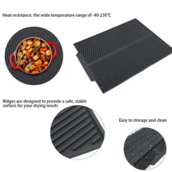 Diskställ & Torkställ-Extra stor diskmatta av premium värmetålig silikon (grå)