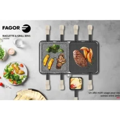 Grillar-FAGOR Raclettemaskin - FGRG8 - Steksten - Upp till 8 personer - Justerbar termostat - 1400W