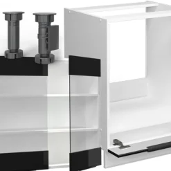 Monteringsfärdiga Kök & Pentryn-Fame-Line hörnkök, 227 x 287 cm, PT Ek, Blank svart ek/vit, Vicco