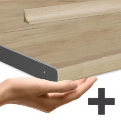 Fame-Line hörnkök, 160 x 190 cm, PT Ek, blank vit/vit, Vicco