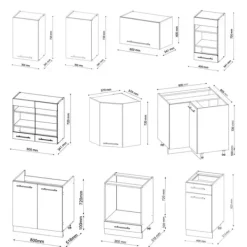 Fame-Line hörnkök, 160 x 60 cm utan bänkskiva, Landhaus Grön-Guld/Vit, Vicco