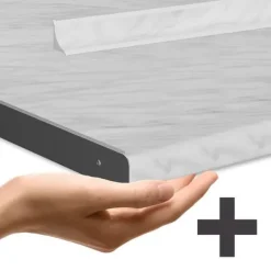 Monteringsfärdiga Kök & Pentryn-Fame-Line kök, 140 cm, PT Marble, Blank antracit/vit, Vicco