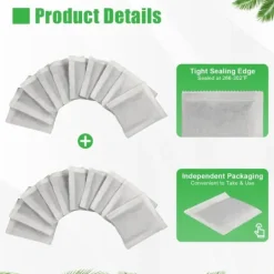 Filterpåsar med aktivt kol 20-pack, för luft- och vattendestillator/renare, avlägsnar klor, kolloider och tungmetaller, vit