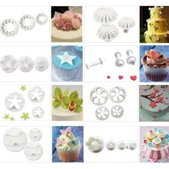 Kakformar-Fjärilar, Blommor, Löv Utstickare 33st | Plunger