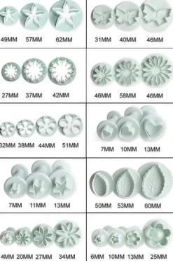 Kakformar-Fjärilar, Blommor, Löv Utstickare 33st | Plunger