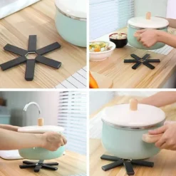 Grytlappar & Grillvantar-Flamskyddande grytmatta - Värmebeständig hopfällbar Hot Pad för kastruller och kastruller