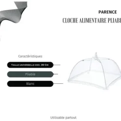 Fällbar livsmedelsklok - Fluga-säker - Bordsmask för livsmedel - Matlock - Universell storlek