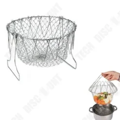 Durkslag & Silar-Fällbar Salladskorg - TD® - Rostfritt Stål - Silver - 23,5 cm - 9,5 cm