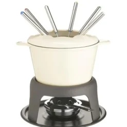 Fondueset - Artesà - 9 delar - Beige gjutjärn - 21 x 18 x 22 cm - För ost och choklad