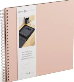 Fotoalbum Dusty Pink med svarta blad 35x31,5cm Bigso Box of Sweden