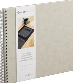 Förvaring Av Fotografier-Fotoalbum Linen med vita blad 35x31,5cm Bigso Box of Sweden