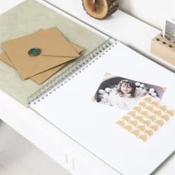 Förvaring Av Fotografier-Fotoalbum Linen med vita blad 35x31,5cm Bigso Box of Sweden