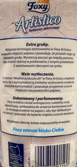 Foxy Artistico toalettpapper 8 rullar rosa