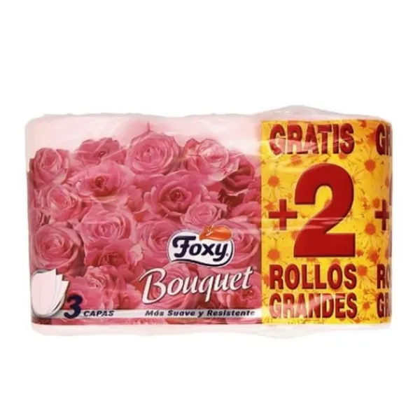 Foxy Bouquet Color Toilet Paper 3 Layers 4 + 2 Rolls