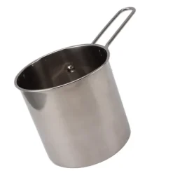 Fritöspanna i rostfritt stål Högtemperaturbeständig oljebesparande Bärbar minimetallfritöspanna med långt handtag 4-delat set