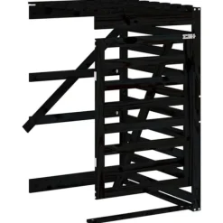 vidaXL Förlängning till skjul för sopkärl svart massiv furu