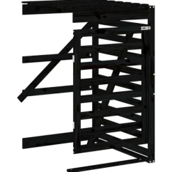 vidaXL Tillbehör Till Avfallshantering-Förlängning till skjul för sopkärl svart massiv furu