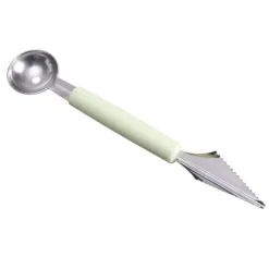 Fruit Ball Digger Dubbelhuvud Rostfritt stål Fruktgrävarsked Dubbelsidig frukt Melon Ballersked Vattenmelon Digger Glasssked Nordic Green