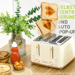 Brödrostar & Brödgrillar-Frukostset, vattenkokare och brödrost, 24.2x19.5x23.4 cm, beige, plast