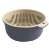 Durkslag & Silar-Frukt Grönsaker Tvättkorg Rund Dubbellager Kökssil Durkslagsskål Set för Frukt Grönsakstvätt Blå