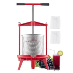 Juicepressar-Frukt Vinpress Manuell, Vinframställningspress 3,69 Gal/14L, Rostfritt Stål