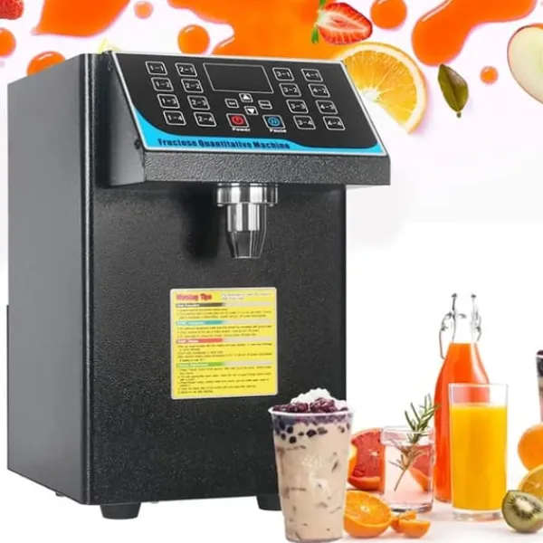 Fruktosdoserare - Automatisk doseringsmaskin - Kapacitet 7,5 l - Effekt 450 W - Rostfritt stål - För mjölk, te, kaffe - Svart