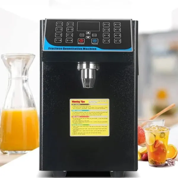 Fruktosdoserare - Automatisk doseringsmaskin - Kapacitet 7,5 l - Effekt 450 W - Rostfritt stål - För mjölk, te, kaffe - Svart