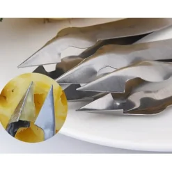 Fruktskalkniv Spetsad grönsakskniv i rostfritt stål Köksmaterial för hushållsögonborttagningsklämma