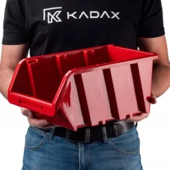 Förvaringsbehållare, Hållbar Plast, Stapelbar Design,Röd