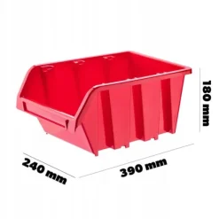 Förvaringsbehållare, Hållbar Plast, Stapelbar Design,Röd