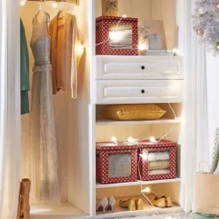 Förvaringsboxar – Fällbara med avdelare – Röd